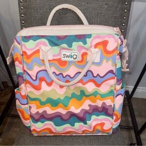 Swig Packi Backpack Sand Art Cooler Bag Insulated Colorful Print Pink